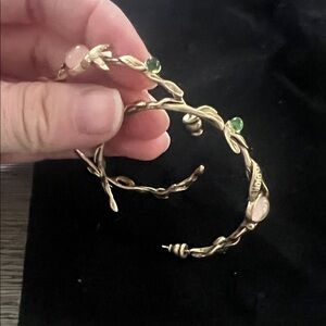 Dior Gold Earrings with Pink and Green Accents